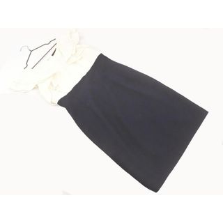 ジャスグリッティー(JUSGLITTY)のJUSGLITTY ジャスグリッティー フリル Iライン ワンピース size1/白ｘ紺 ■◆ レディース(ミニワンピース)