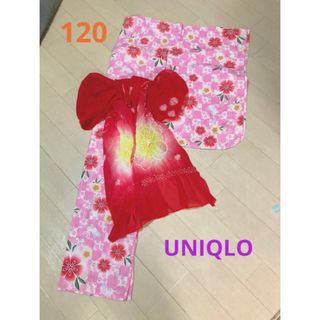 ユニクロ(UNIQLO)のUNIQLO うさぎピンクの浴衣♪ 120(甚平/浴衣)