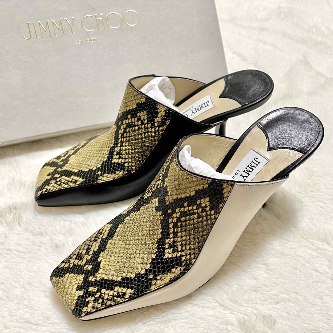 【新品未使用】JIMMY CHOO MARCEL 85 パイソン柄 ミュール | フリマアプリ ラクマ