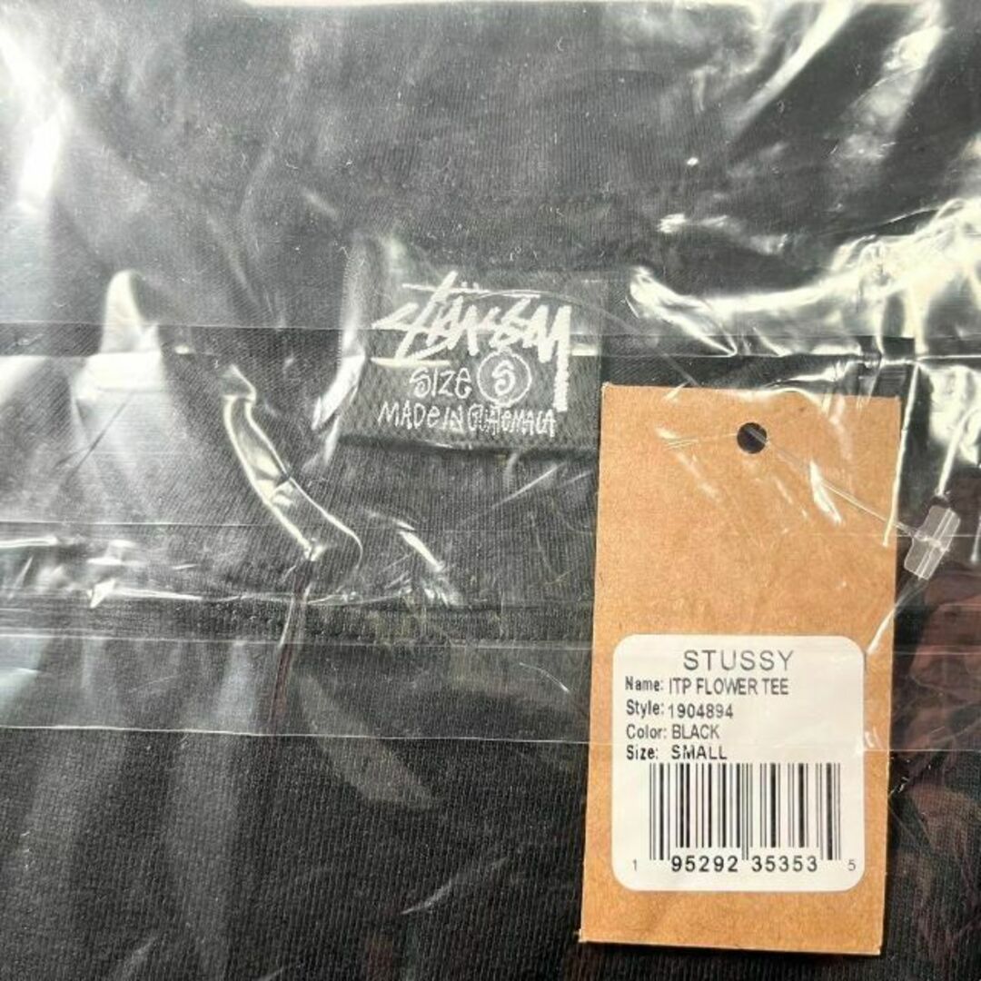 【新品】stussy Tシャツ　サイズS ブラック　フラワー 3