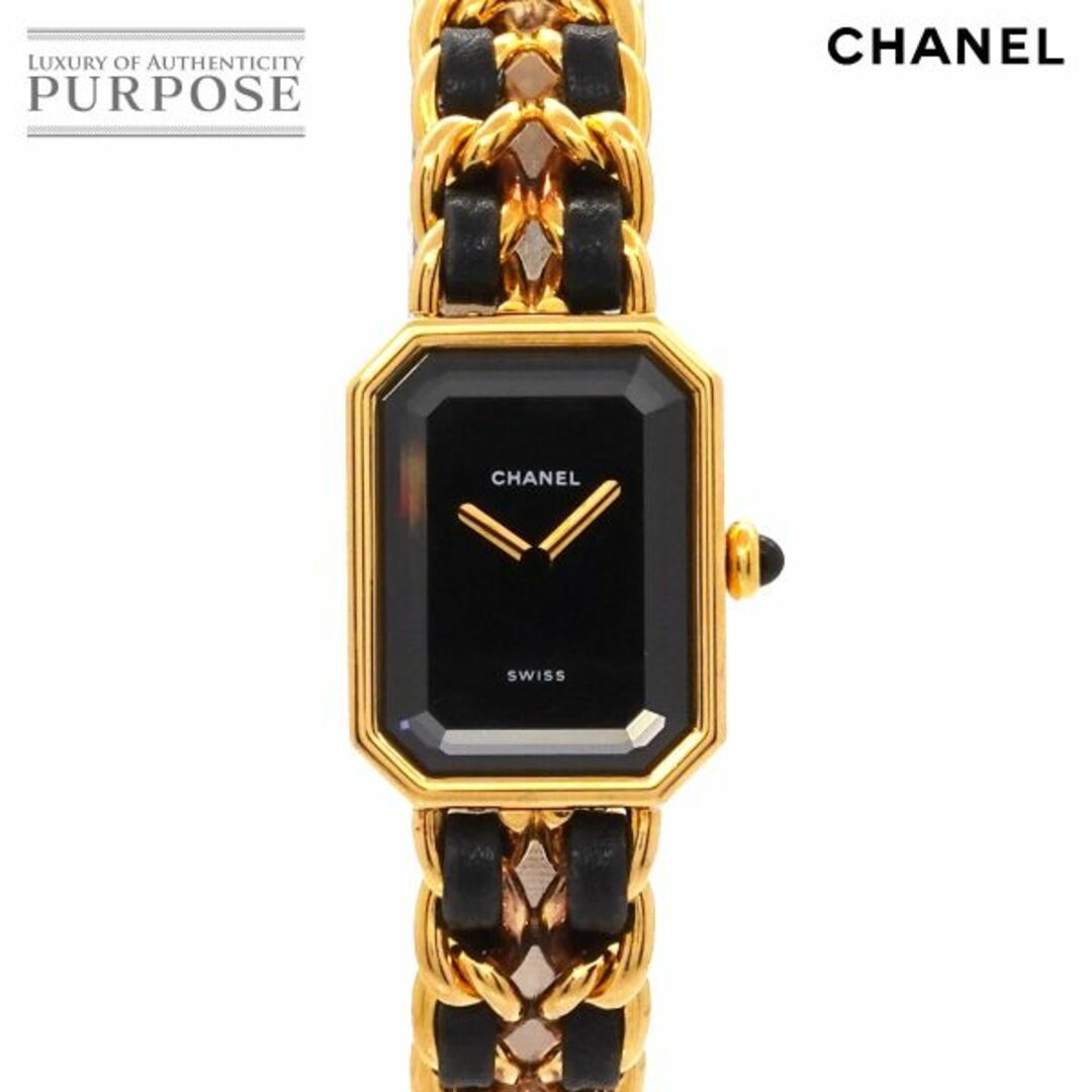 シャネル CHANEL プルミエール Lサイズ H0001 ヴィンテージ レディース 腕時計 ブラック 文字盤 ゴールド ウォッチ Premiere VLP 90196566