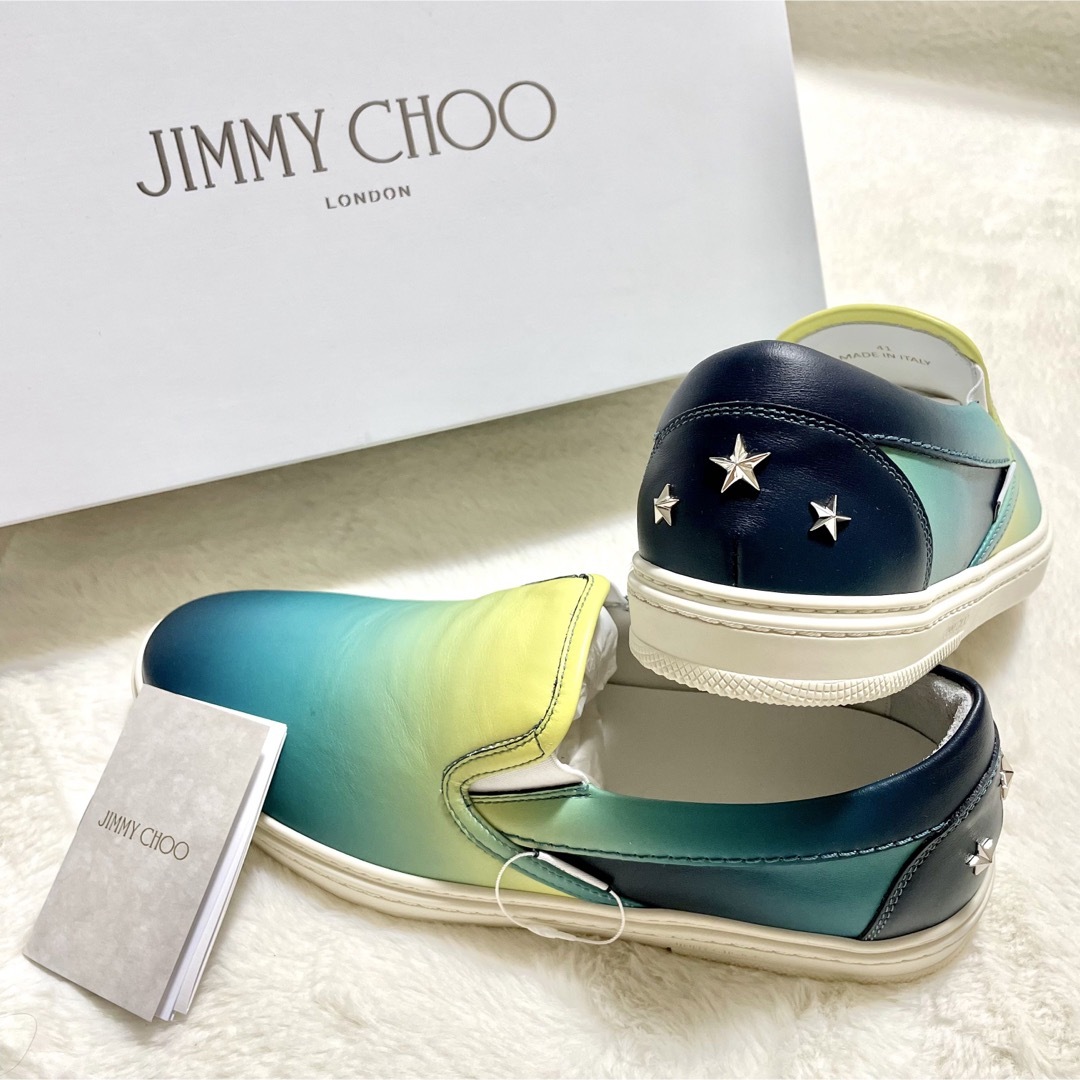 【新品未使用】JIMMY CHOO GROVE EGO マルチカラー スリッポンメンズ