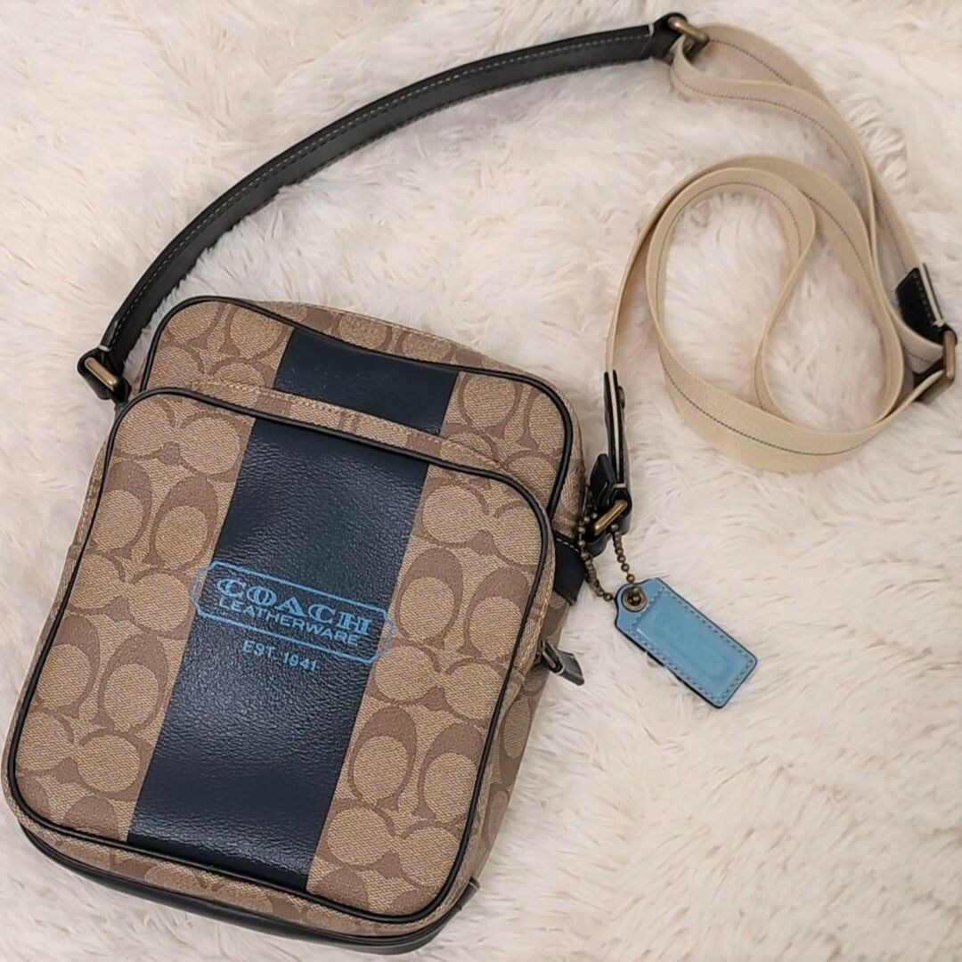COACH 396 ヘリテージ ストライプ ショルダーバッグ PVCレザー - 通販