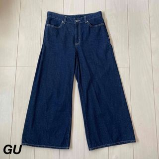 ジーユー(GU)の☆美品☆GU ジーユー デニムワイドパンツ L(デニム/ジーンズ)