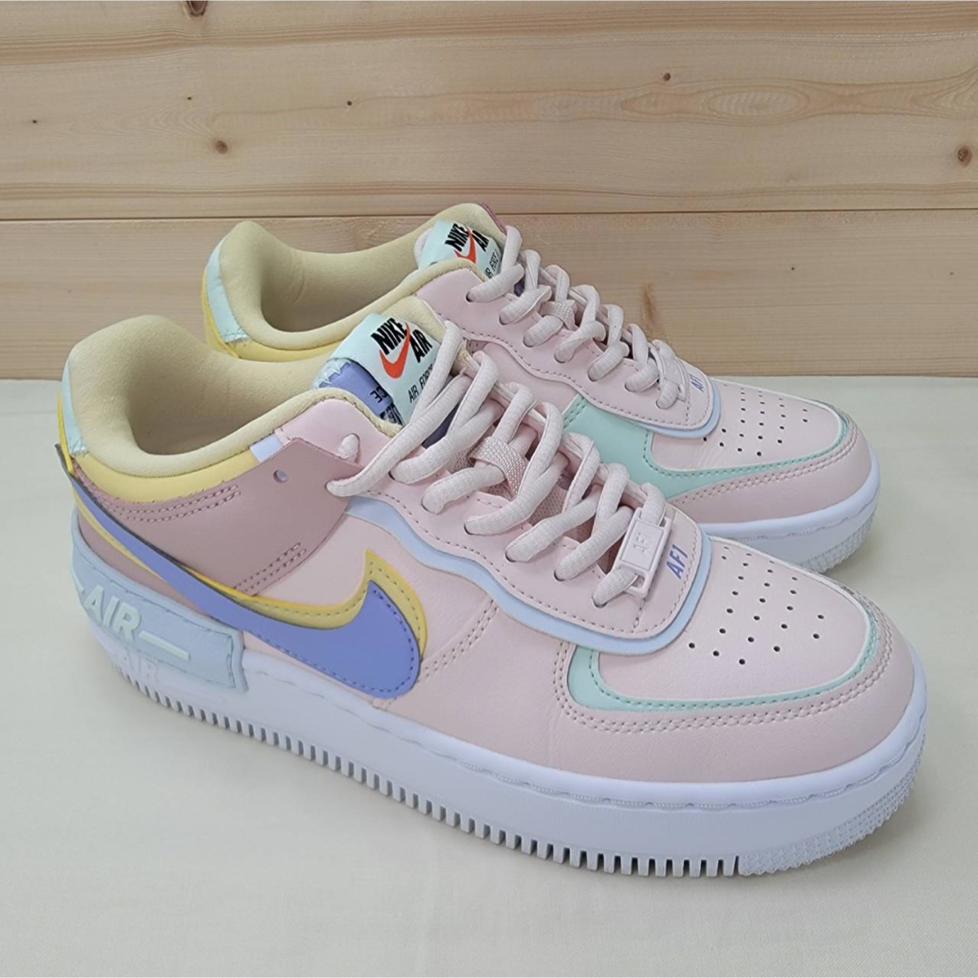 新品】 23.5㎝ NIKE エアフォース1 シャドウ ホワイト ピンク-