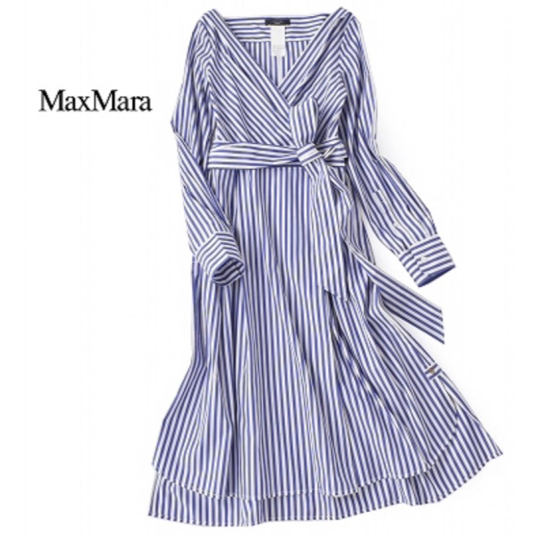 Max Mara(マックスマーラ)の美品　マックスマーラ　ウィークエンド　ワンピース　シャツ　ストライプ レディースのワンピース(ひざ丈ワンピース)の商品写真