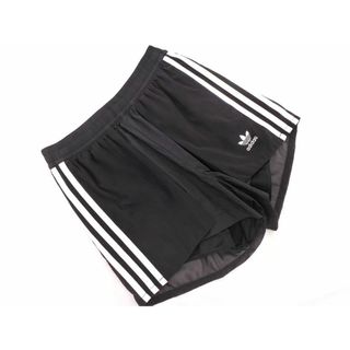 アディダス(adidas)のadidas originals アディダスオリジナルス メッシュ フェイクレイヤード 3ストライプ トレーニングウェア ショート パンツ sizeXS/黒 ■◆ レディース(ショートパンツ)