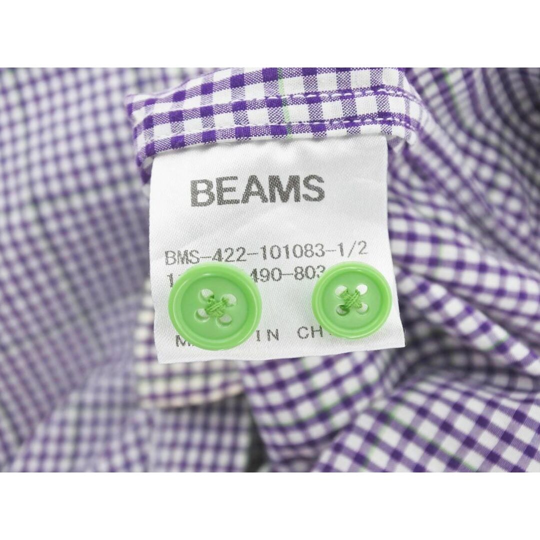 BEAMS(ビームス)のBEAMS ビームス ギンガムチェック 半袖 シャツ sizeS/紫ｘ緑 ■◆ メンズ メンズのトップス(シャツ)の商品写真