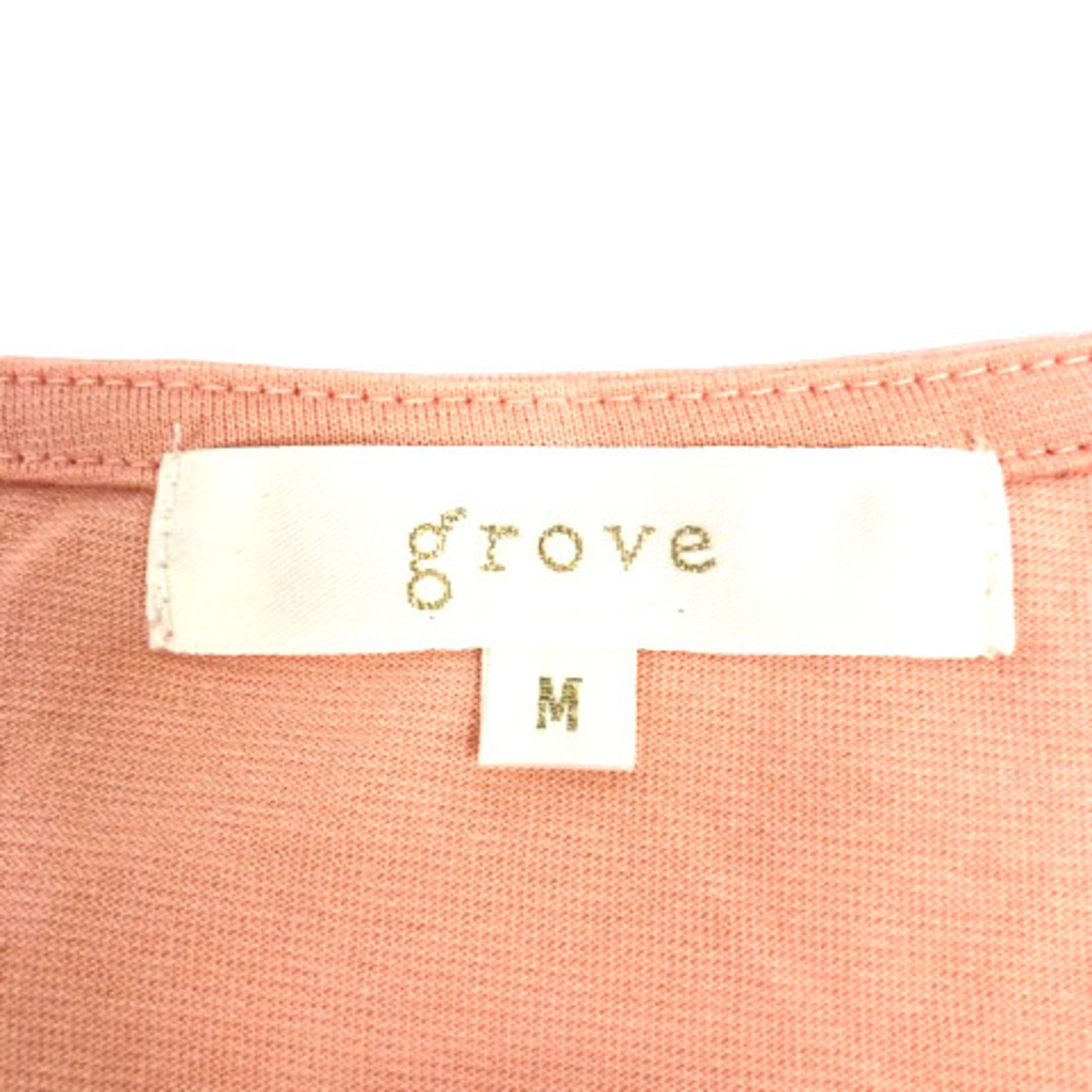 grove(グローブ)のgrove カットソー ビーズ 装飾 フレアスリーブ シフォン 半袖 M ピンク レディースのトップス(カットソー(半袖/袖なし))の商品写真