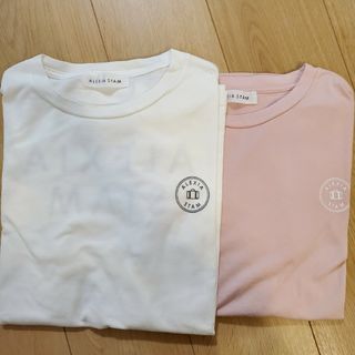 アリシアスタン(ALEXIA STAM)のALEXIA STAM Tシャツ ピンク ホワイト フリーサイズ 2枚組(Tシャツ(半袖/袖なし))