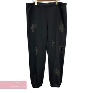 CHROME HEARTS GRP Y NOT Sweat Pants クロムハーツ ワイノットスウェットパンツ クロスレザーパッチ パテントレザー ブラック サイズS 【230708】【新古品】【me04】(スラックス/スーツパンツ)