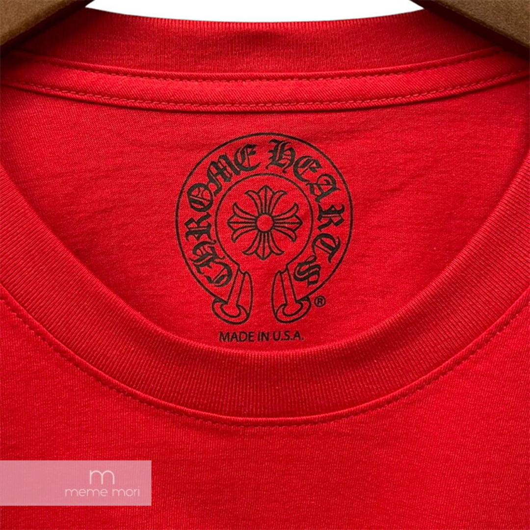 CHROME HEARTS Red Back Scroll Logo LS Tee クロムハーツ レッドバックスクロールロゴロングスリーブTシャツ 長袖カットソー ロンT 胸ポケット ホースシュー レッド サイズXXL【230709】【新古品】【me04】