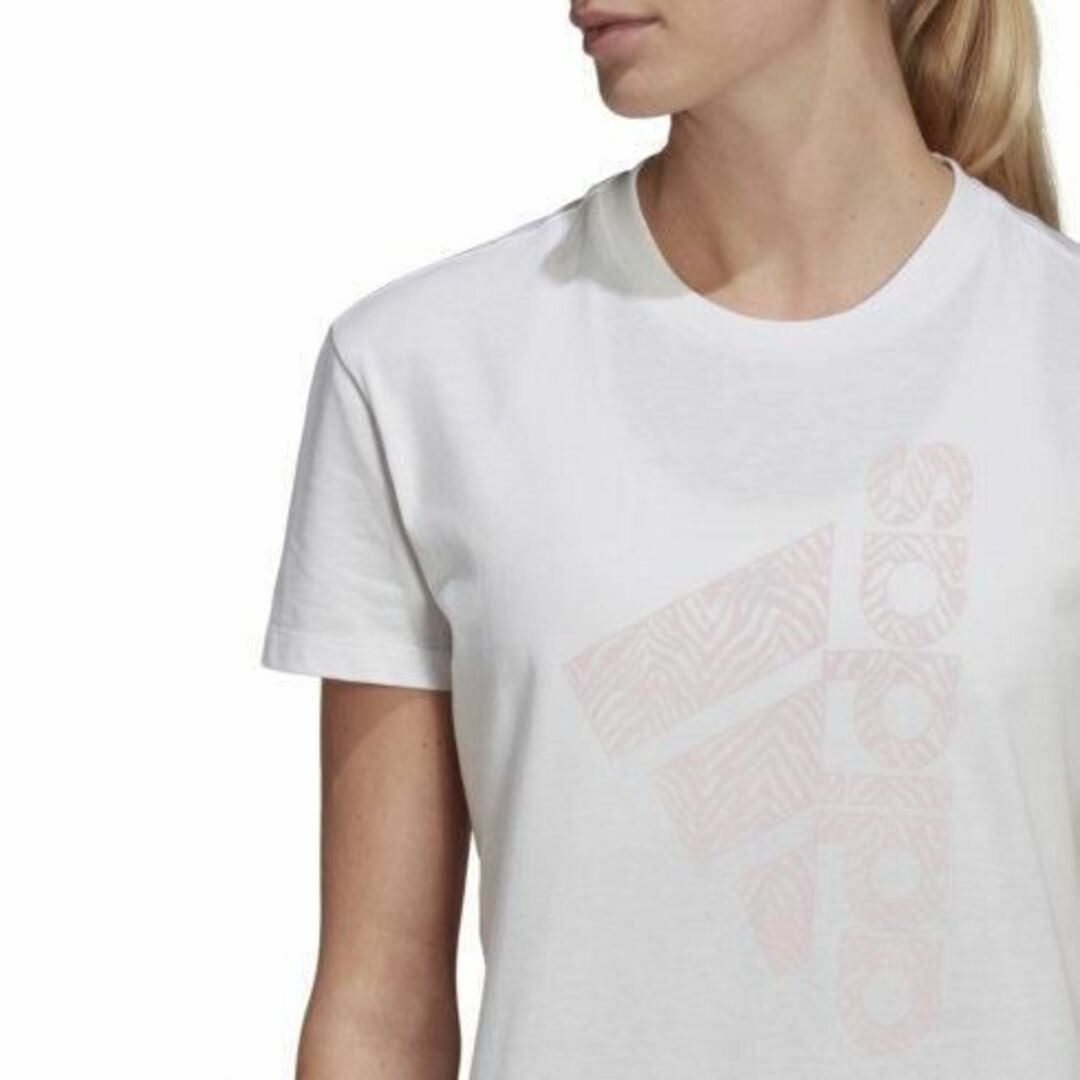 adidas(アディダス)の新品 XL ★ adidas アディダス Tシャツ ゼブラロゴ IYQ96 白 レディースのトップス(Tシャツ(半袖/袖なし))の商品写真