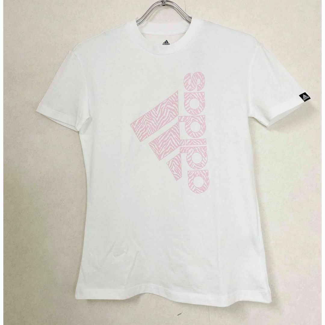 adidas(アディダス)の新品 XL ★ adidas アディダス Tシャツ ゼブラロゴ IYQ96 白 レディースのトップス(Tシャツ(半袖/袖なし))の商品写真