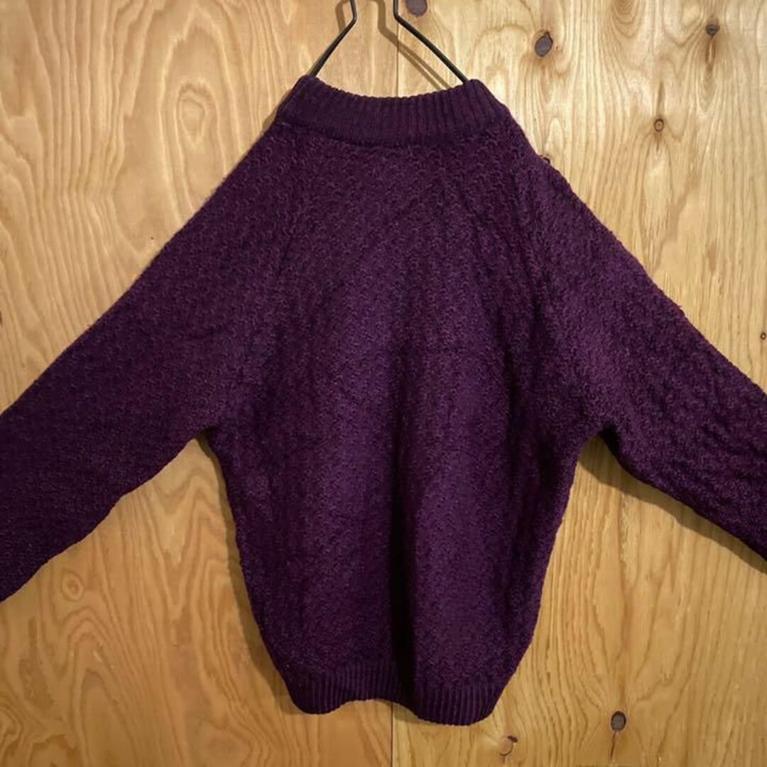 廃盤 バーバリー セーター ニット M ウール メンズ 赤 紫