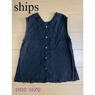 シップス(SHIPS)のships レーディス　黒　袖なし　シャツ　カットソー(カットソー(半袖/袖なし))