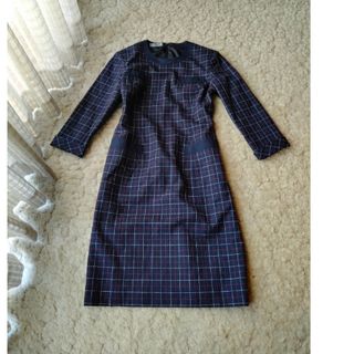 ユキコハナイ 美品 ヴィンテージ ワンピース ウール チェック 9 NGA35