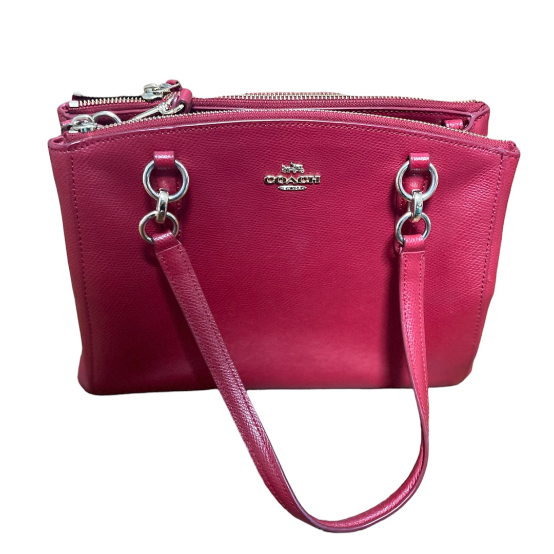 【極美品】本日のみ限定❤️COACHコーチ皮鞄レッド(シリアルナンバー付)