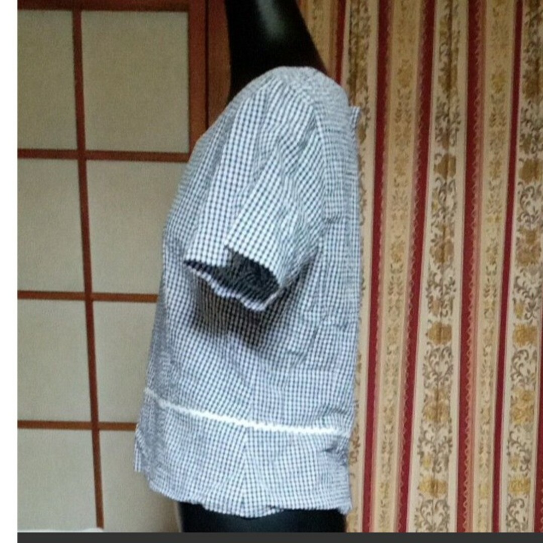 GALLERY VISCONTI(ギャラリービスコンティ)のギャラリービスコンティ　 半袖ブラウス　ギンガムチェック レディースのトップス(シャツ/ブラウス(半袖/袖なし))の商品写真