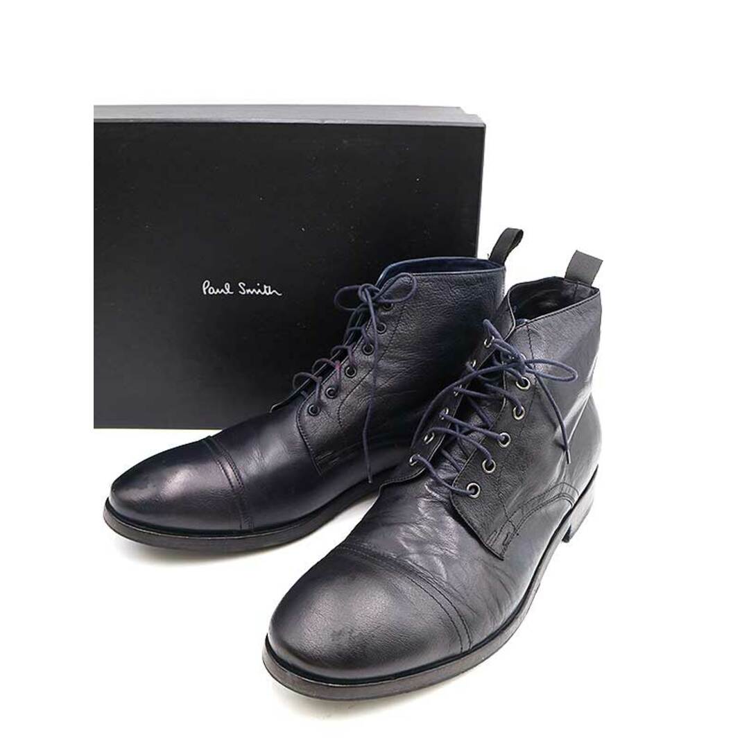 Paul Smith ポールスミス レースアップバッファローレザーブーツ - ブーツ