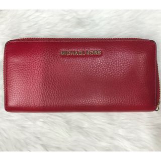 マイケルコース(Michael Kors)のRR 636 マイケルコース　ラウンドジップ　長財布　レッド(長財布)