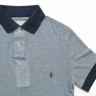 ケイスリーヘイフォード(Casely-Hayford)の新品 ケイスリーヘイフォード ストレッチ ボーダー ポロシャツ S 紺 XT14(シャツ)
