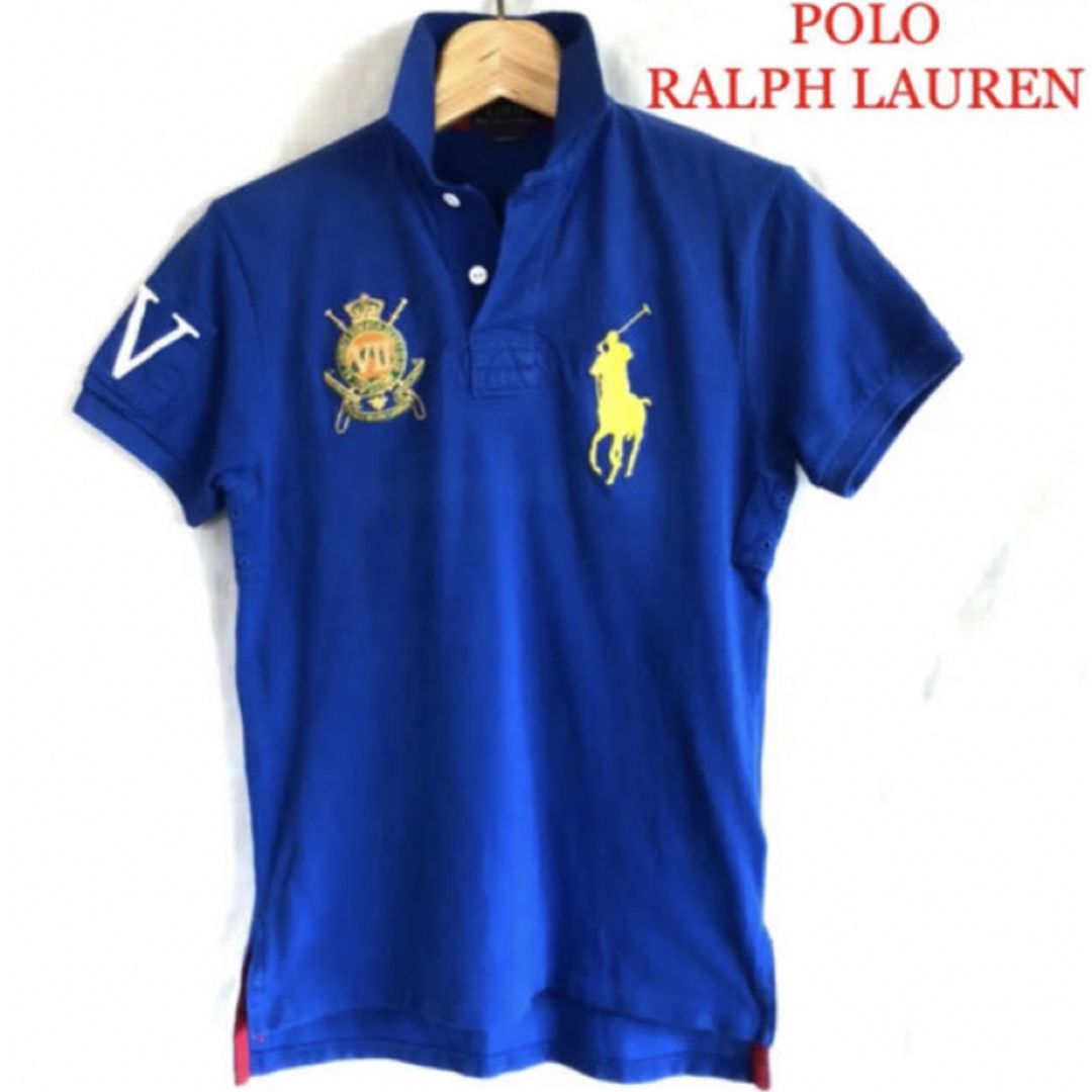 ラルフローレン 半袖 青色 ポロシャツ