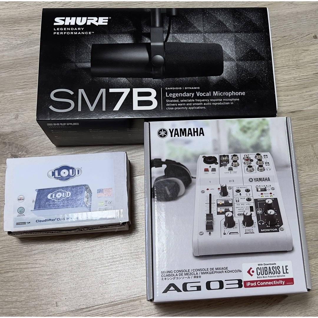 SHURE SM7B/YAMAHA AG03/Cloudlifter CL-1