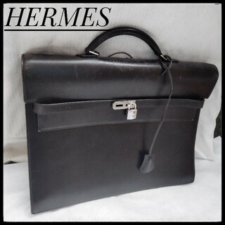 エルメス(Hermes)のエルメス　ケリーデペッシュ38 シルバー金具　黒　ビジネスバッグ(ビジネスバッグ)