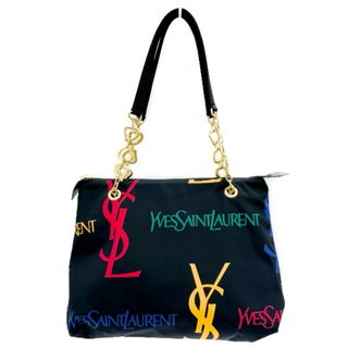 サンローラン(Saint Laurent)のYVES SAINT LAURENT YSL ロゴ プリント スクエア ハート ヴィンテージ チェーン ショルダーバッグ(ショルダーバッグ)