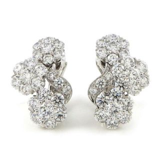 ヴァンクリーフアンドアーペル(Van Cleef & Arpels)のヴァンクリーフ＆アーペル Van Cleef & Arpels ピアス スノーフレイク トロワ フルール VCARO3RK00 48ポイント ダイヤモンド 計3.9ct PT950 【箱・保付き】 【中古】(ピアス)