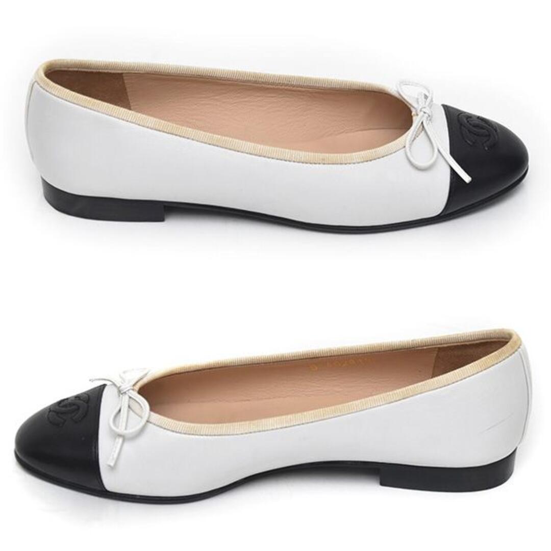 CHANEL - 美品♪シャネル ココマーク バイカラー バレエシューズ 36.5