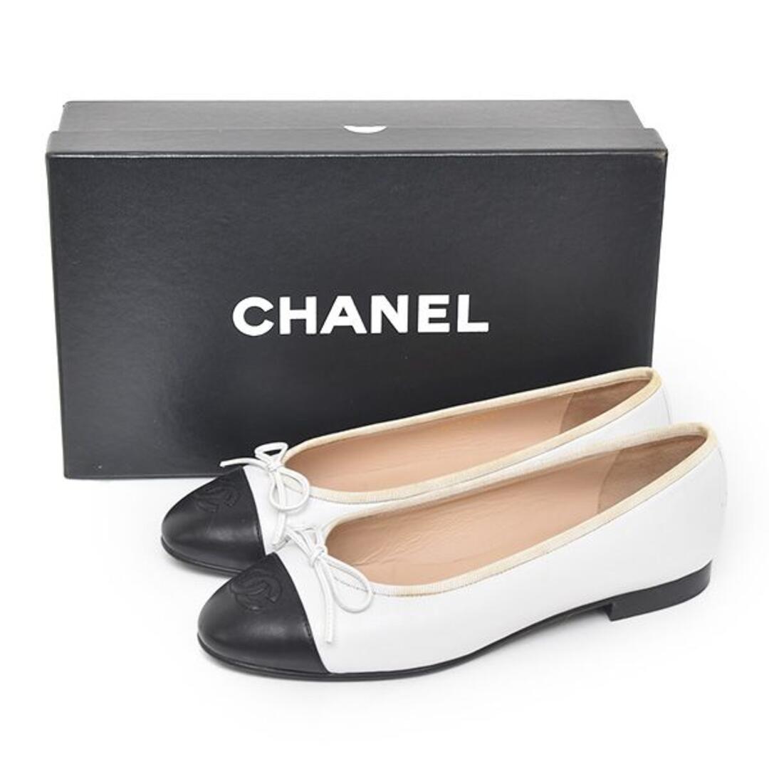 CHANEL - 美品♪シャネル ココマーク バイカラー バレエシューズ 36.5