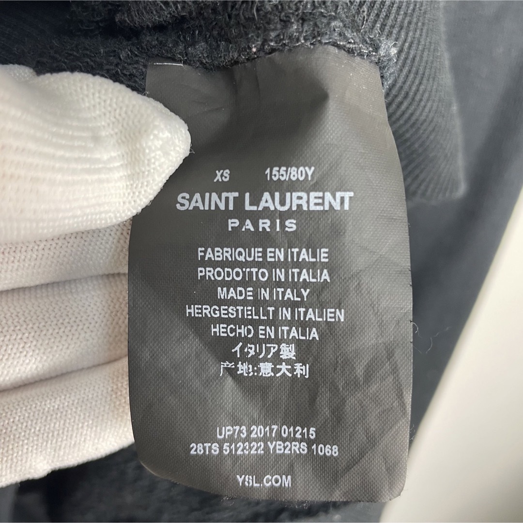 【希少】SAINT LAURENT ロゴ ビーズ装飾 スウェット