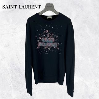 サンローラン(Saint Laurent)の【希少】SAINT LAURENT ロゴ ビーズ装飾 スウェット(スウェット)