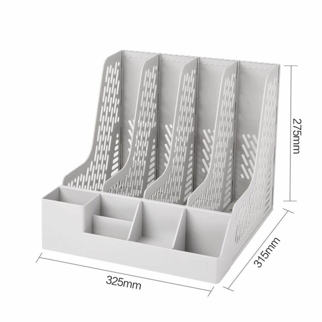 【色: ライトグレー】Moecat Life ファイルスタンド A4 卓上収納ボ