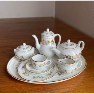 ウェッジウッド(WEDGWOOD)のウェッジウッド ミラベル ミニチュア　ティーセットコーヒーセット(置物)