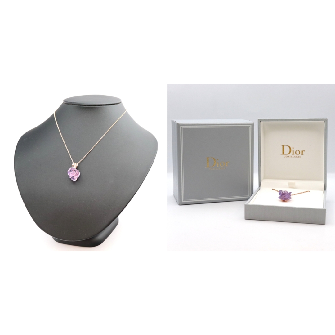 ディオール ローズディオール プレカトラン ネックレス ダイヤモンド アメジスト K18PG Au750 ピンクゴールド 紫 レディース Dior