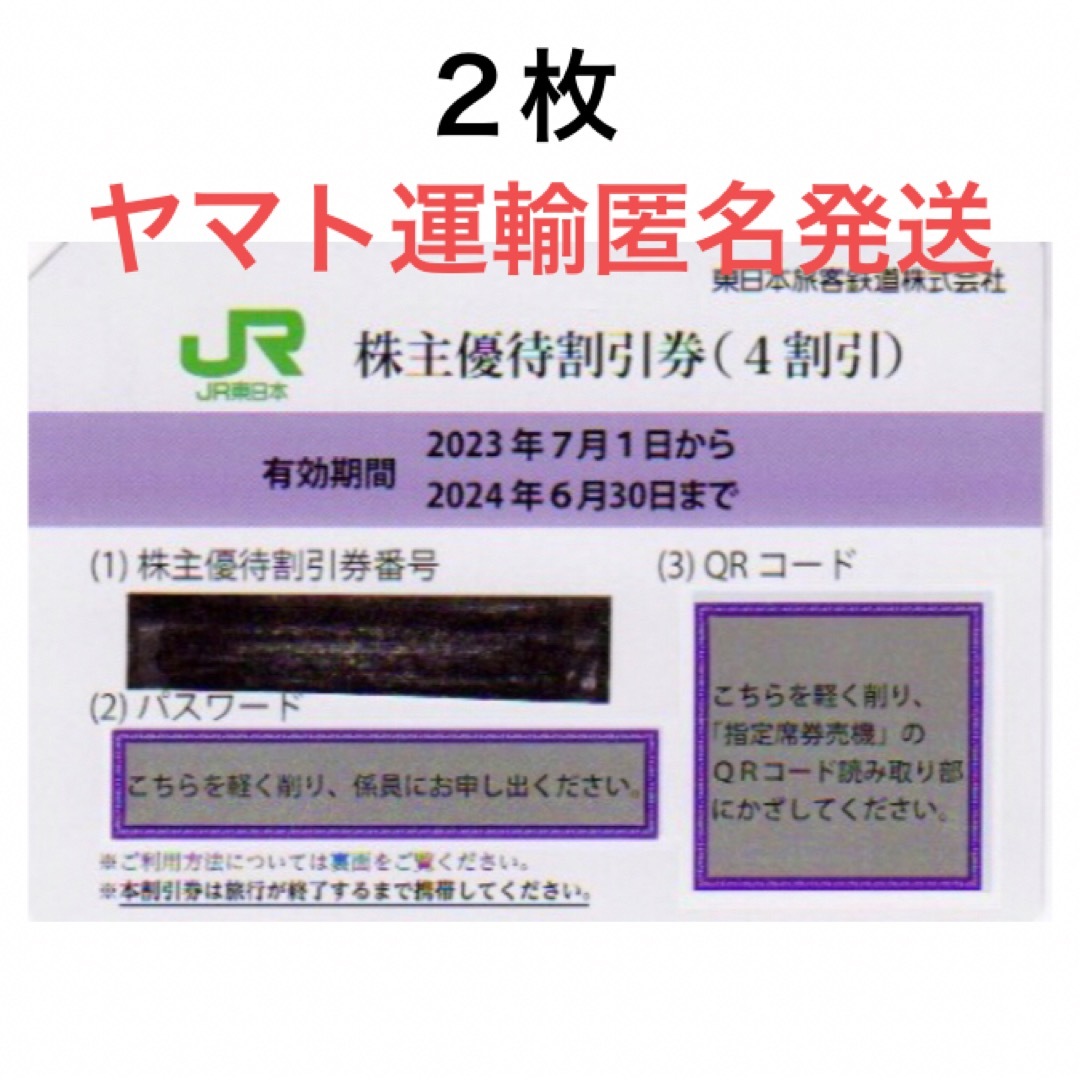 JR東日本 株主優待 2枚綴り