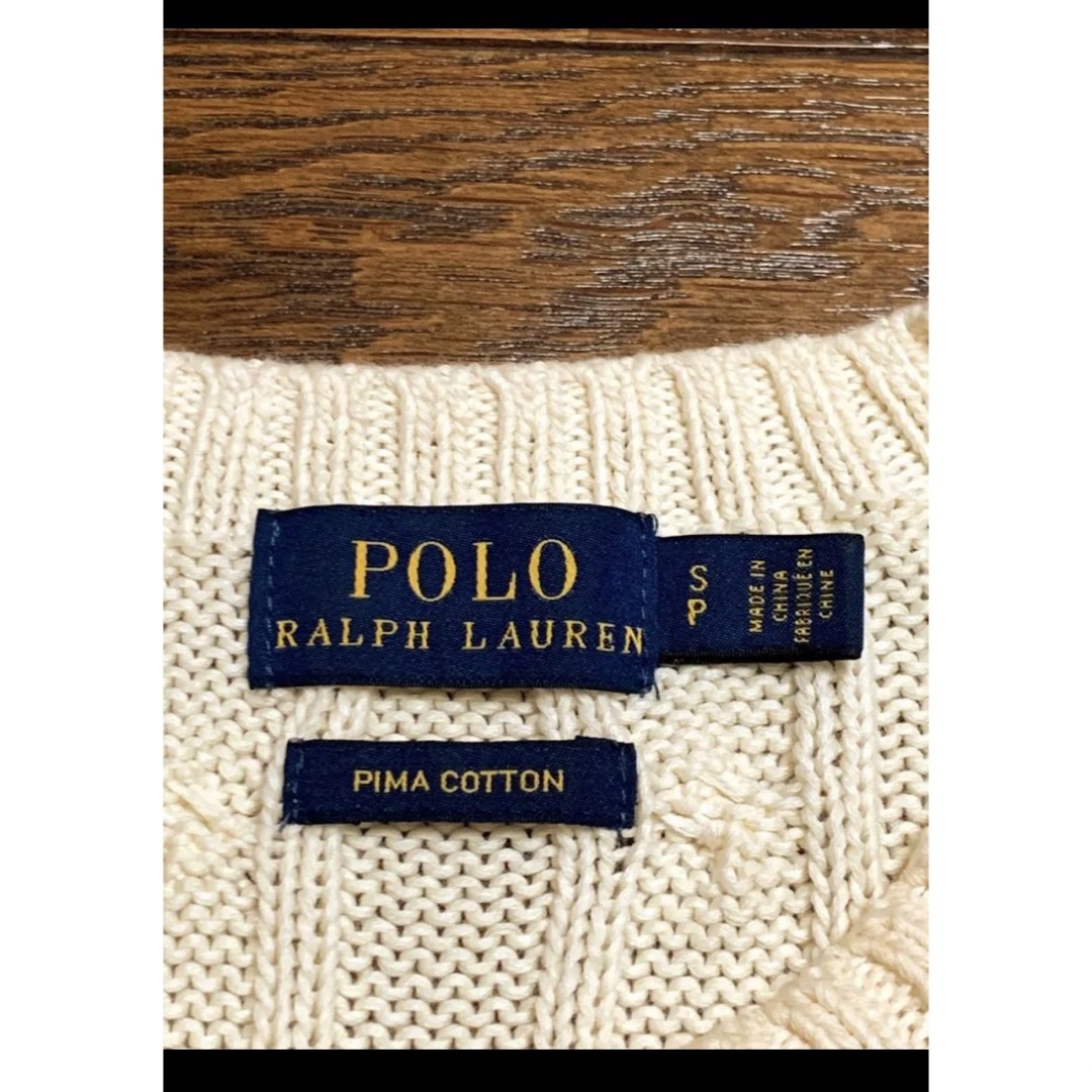 Ralph Lauren(ラルフローレン)の【希少デザイン】 ラルフローレン 半袖 ケーブル ニット アイボリー  1351 レディースのトップス(ニット/セーター)の商品写真