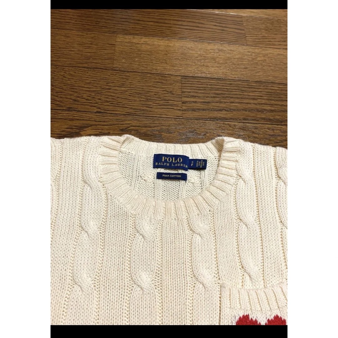 Ralph Lauren(ラルフローレン)の【希少デザイン】 ラルフローレン 半袖 ケーブル ニット アイボリー  1351 レディースのトップス(ニット/セーター)の商品写真