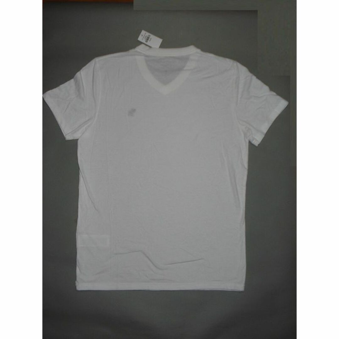 Abercrombie&Fitch(アバクロンビーアンドフィッチ)のアバクロンビー　アバクロンビー　かっこよく爽やかな　白VネックTシャツ　サイズL メンズのトップス(Tシャツ/カットソー(半袖/袖なし))の商品写真