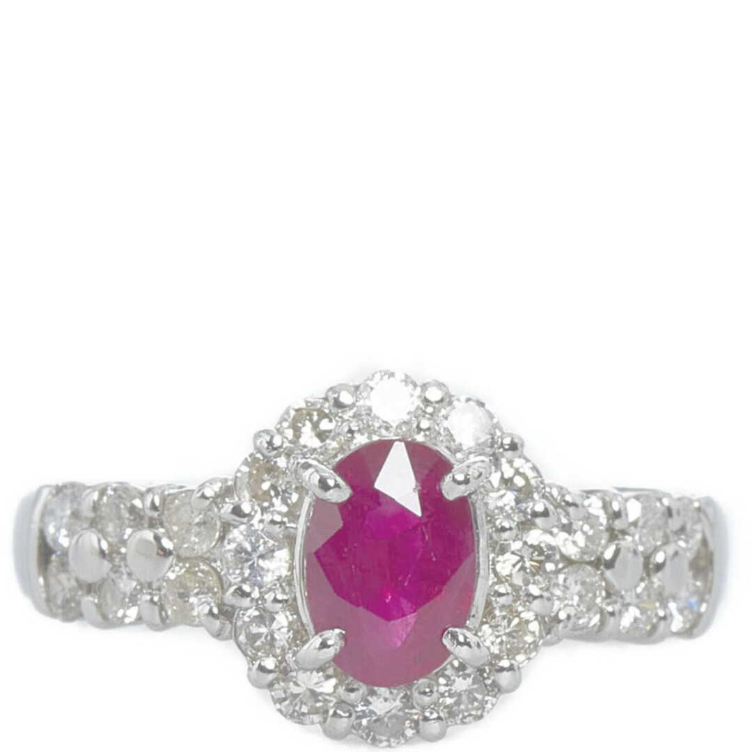 美品 Pt900 プラチナ リング 指輪 ルビー 0.68ct ダイヤ 0.45ct 【1