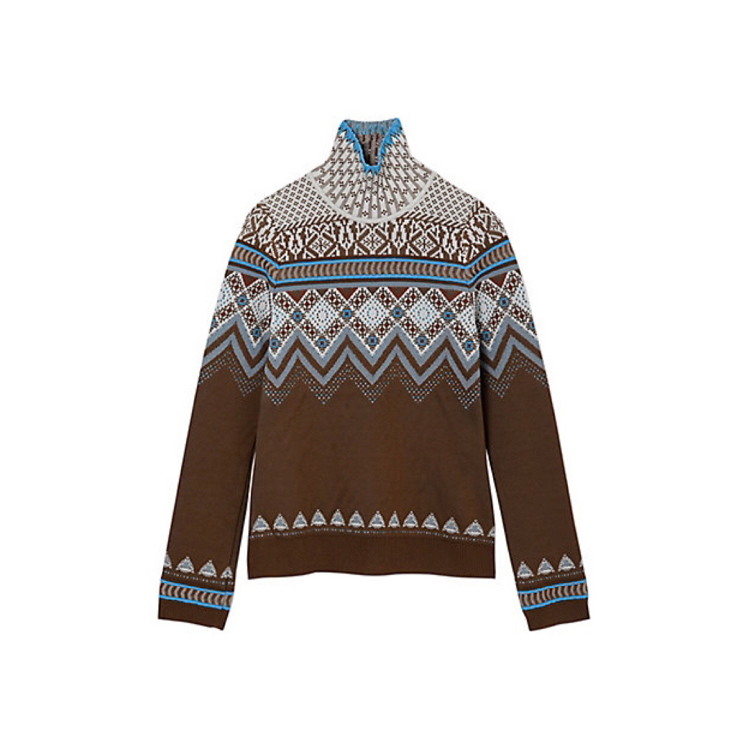 Mame Fair Isle High Neck Knitted Top