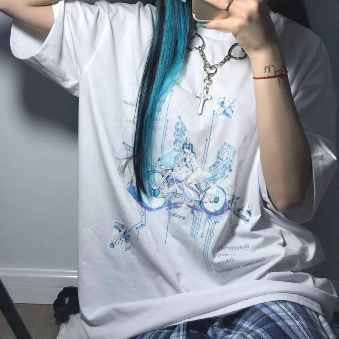 サブカル 水色界隈 サイバーパンク y2k Tシャツ 地雷 コスプレ コンカフェ | フリマアプリ ラクマ