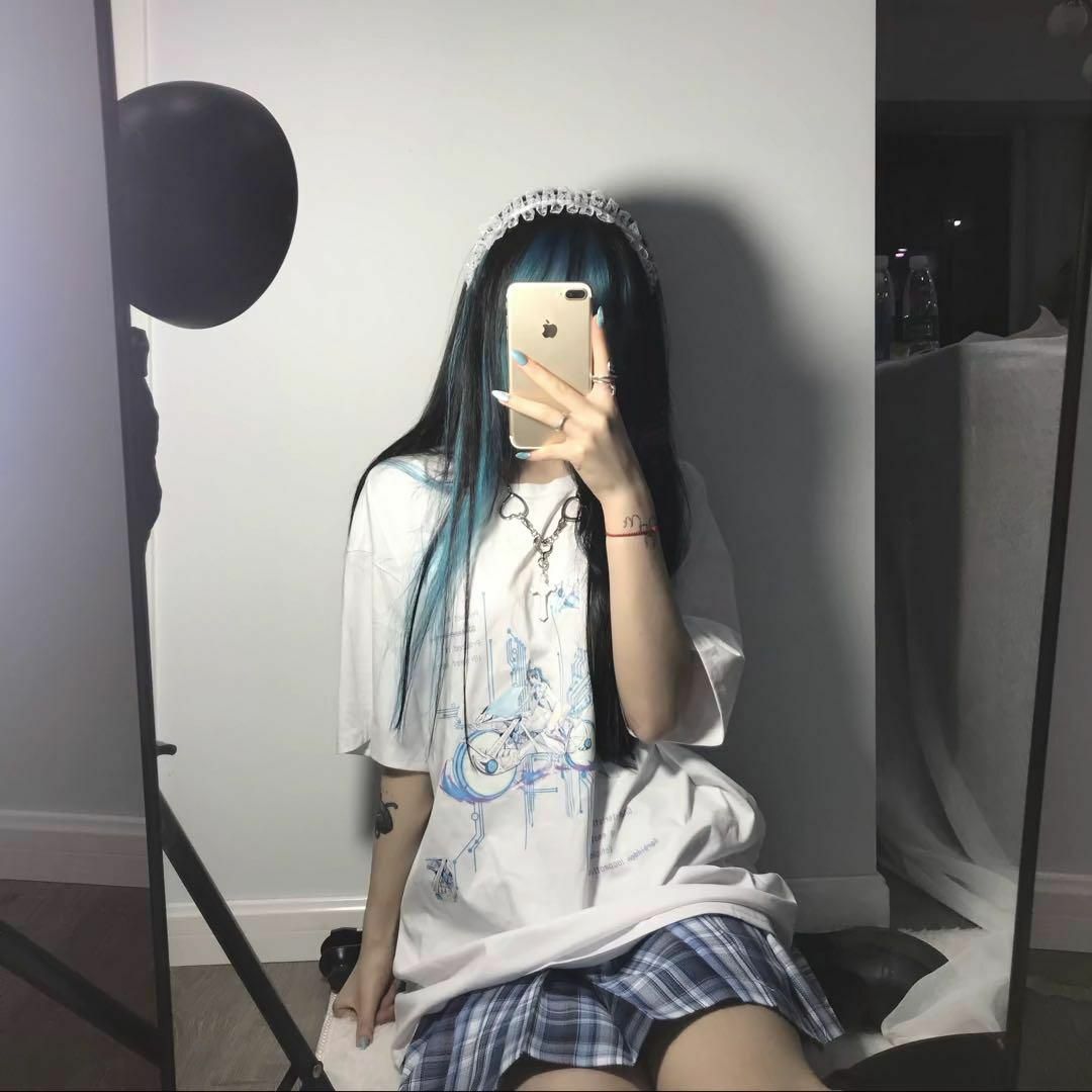 サブカル 水色界隈 サイバーパンク y2k Tシャツ 地雷 コスプレ コン