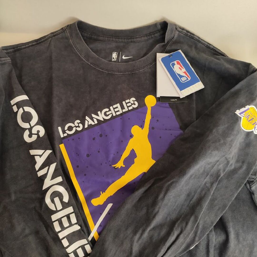 ジョーダン NBA LA レイカーズ ルーズフィット ロンT（海外XL) - Tシャツ