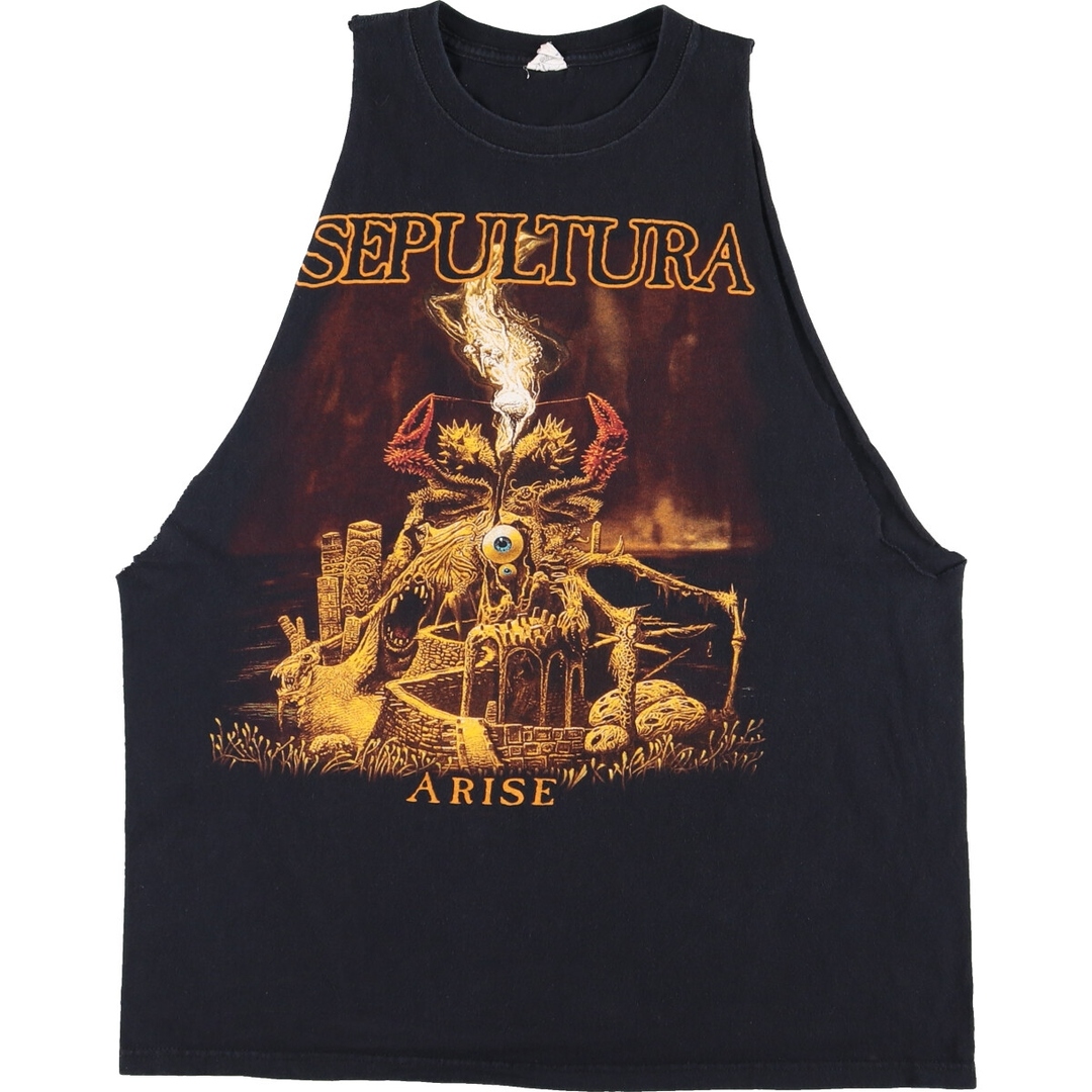 アンビル anvil SEPULTURA セパルトゥラ カットオフ バンドTシャツ バンT ノースリーブ メンズL /eaa351585