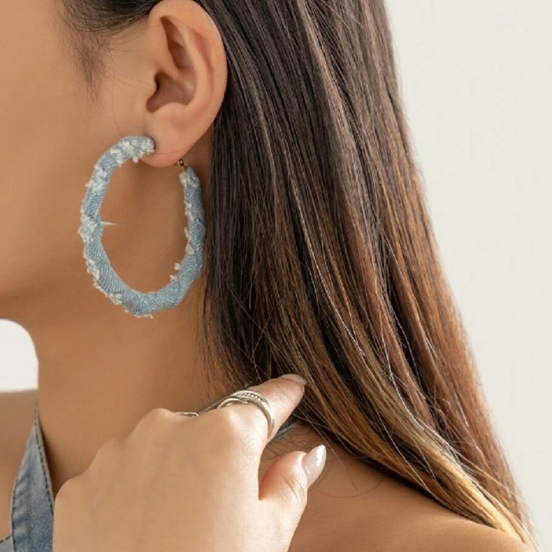 DIESEL(ディーゼル)の【Denim design hoop pierce】#31 レディースのアクセサリー(ピアス)の商品写真