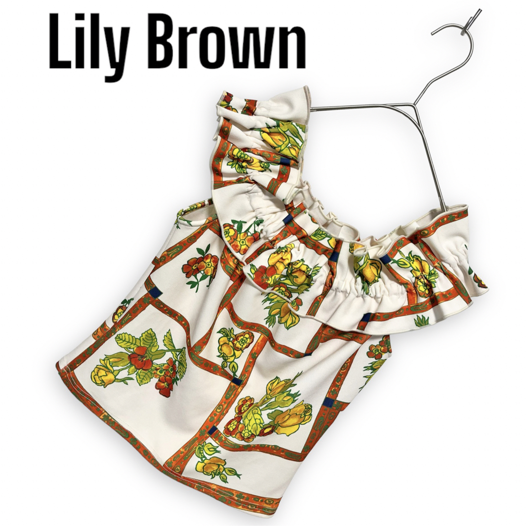 Lily Brown(リリーブラウン)の532. Lily Brown フラワープリントオフショルブラウス レディースのトップス(シャツ/ブラウス(半袖/袖なし))の商品写真